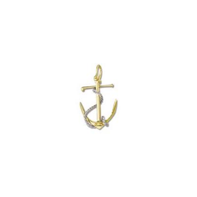 Anchor 3/D Foul Rope White Large Pendant with Shackle Bail 226FYRFWSB
